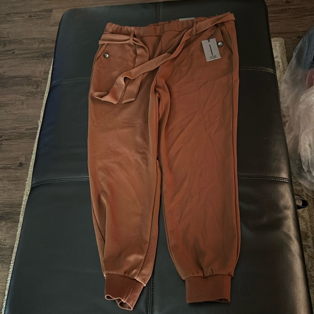 Cognac colored joggers size XL
